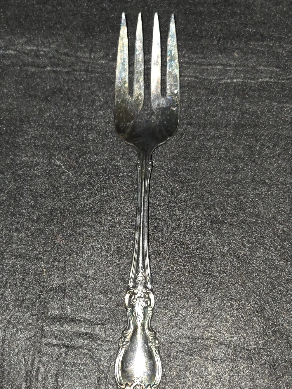 Oneida Silver Ornate Three-Tine Serving Fork